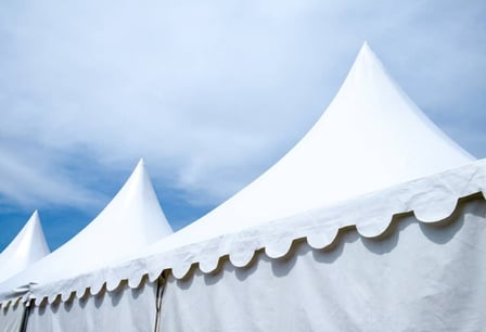 The amazing cleanliness after cleaning a commercial tent