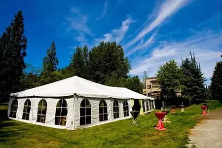 Chairs arranged for a gathering