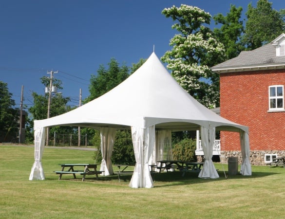 Tent using Herculite's high performance tent fabric