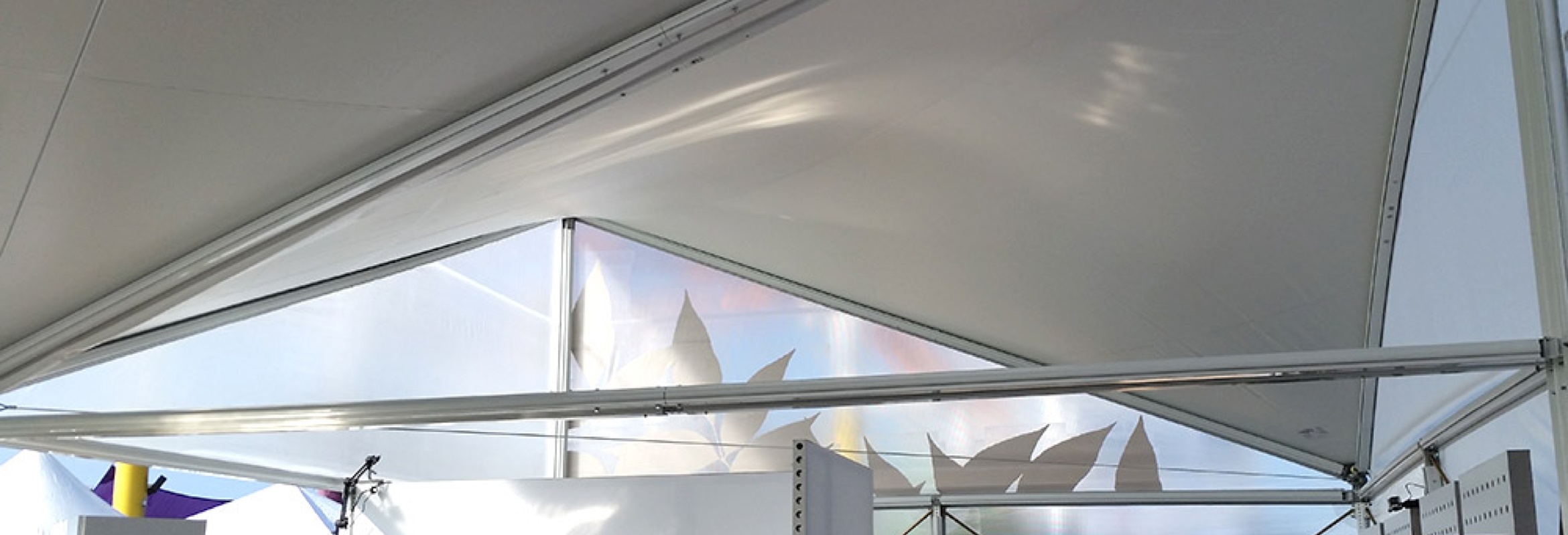 Inside of a tent using Herculite event tent fabrics