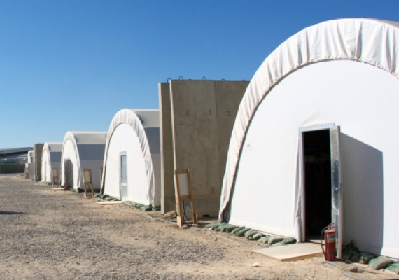 Military tents made with Herculite Military heavy duty tent fabric