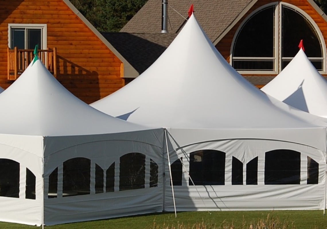 Tents using Herculite Rain-Kleen weather-resistant tent fabric