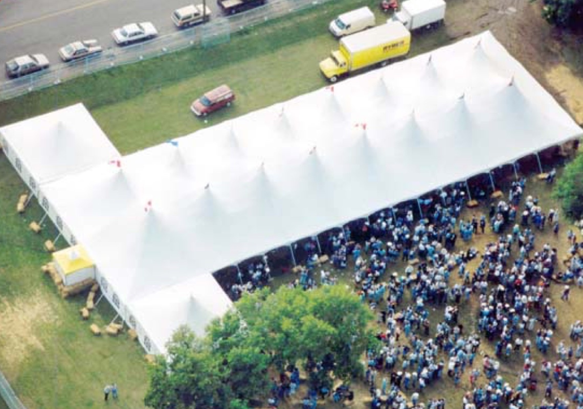 Large event tent using Herculite's Architent StarFree Blackout tent fabric
